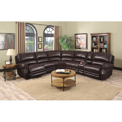 E-Motion Furniture 9150-SEC/3PWR/C Justin Leather Reclining Sectional