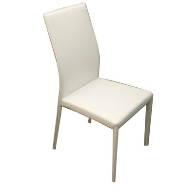 Ethel Side chair (Set of 2) Upholstery: White Reg. Leather