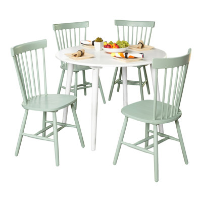 Vanessa 5 Piece Dining Set Chair Finish: Mint