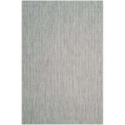 Ebern Designs Mullen Gray Navy Indooroutdoor Area Rug