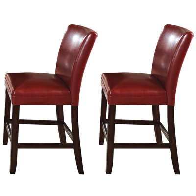 Jewell Bar Stool (Set of 2) Upholstery: Red