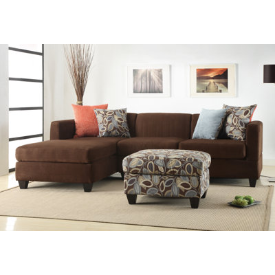 Zipcode Design ZIPC1920 26282045 Ashtyn Reversible Chaise Sectional with Ottoman Upholstery