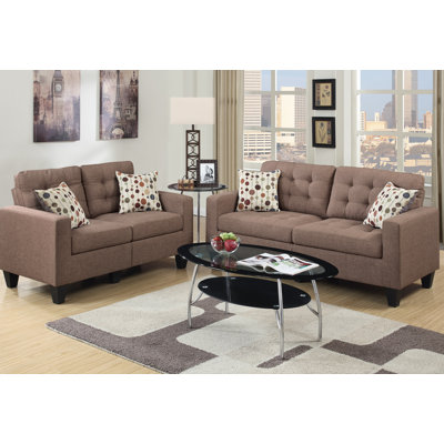 Zipcode Design ZIPC9018 Amia 2 Piece Sofa and Loveseat Set Upholstery