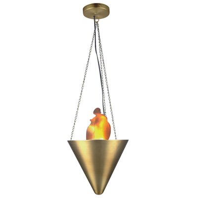 Mock Flame  Hanging Mini Pendant in Bronze