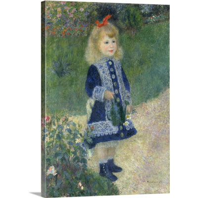 'A Girl with a Watering Can, 1876' by Pierre-Auguste Renoir Painting Print on Wrapped Canvas Size: 48" H x 35" W x 1.5" D 'A Girl with a Watering Can, 1876' by Pierre-Auguste Renoir Painting Print on Wrapped Canvas Size: 48" H x 35" W x 1.5" D