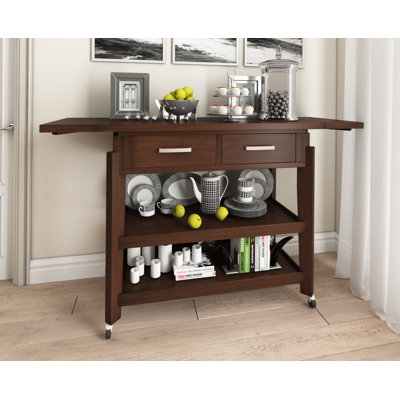 Inez Kitchen Island with Wood Top