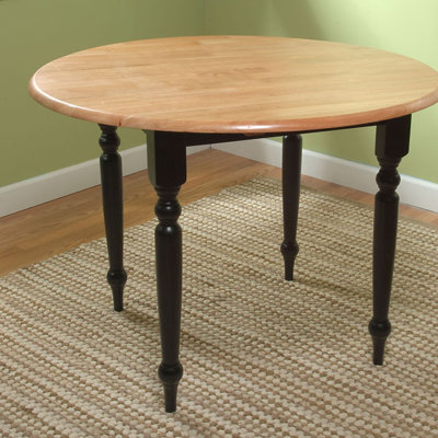 Belle Haven Double Drop Leaf Dining Table Finish: Black / Natural