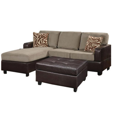 Andover Mills ANDO4352 32428143 Corporate Reversible Microfiber Chaise Sectional