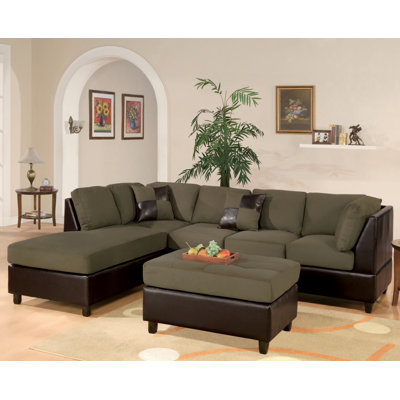 Andover Mills ANDO1876 26282083 Corporate 112″ Reversible Chaise Sectional Sofa Upholstery