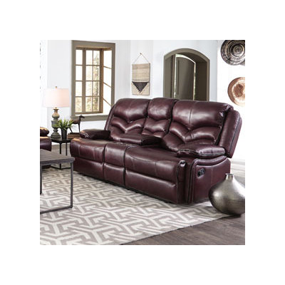 Red Barrel Studio RBRS1956 Scribner Console Manual Motion Leather Reclining Loveseat