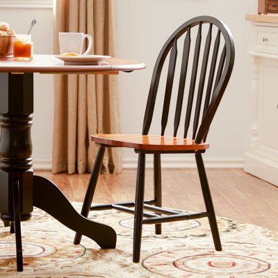 Amber Side Chair (Set of 2) Side Chair Finish: Black / Cherry