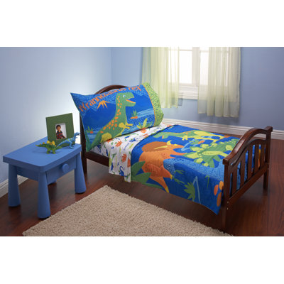 Everything Kids 4 Piece Dinosaurs Toddler Bedding Set 7700416