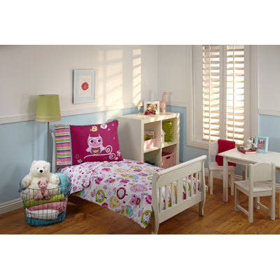 Everything Kids 4 Piece Hoot Hoot Toddler Bedding Set 5164416