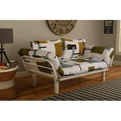 Ebern Designs EBND5040 Everett Convertible Lounger in Reconstruction Futon and Mattress