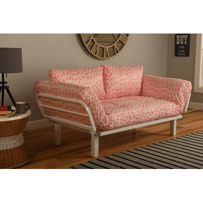 Ebern Designs EBND5045 Everett Convertible Lounger in Sweet Heart Futon and Mattress