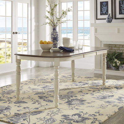 Westlund Extendable Dining Table Base Finish: Antique White/Cherry