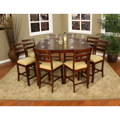 Este 9 Piece Counter Height Pub Set Finish Brown