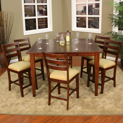 Este 7 Piece Counter Height Pub Set Finish Brown