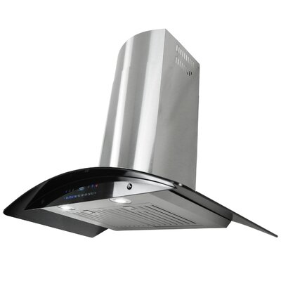 30 760CFM Stainless Steel Tempered Glass Wall Mount Range Hood with LED Slide Touch Control image