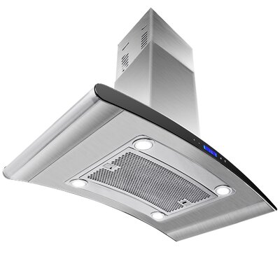 36 870CFM Stainless Steel Island Mount Range Hood with LED Touch Control image
