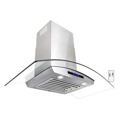 36 760CFM Stainless Steel Tempered Glass Wall Mount Range Hood with LED Touch Control image