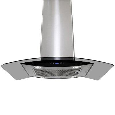 30 870CFM Stainless Steel Tempered Glass Island Mount Range Hood with Dual Side LED Touch Control image