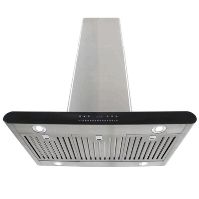 36 870CFM Stainless Steel Island Mount Range Hood with Dual Side LED Slide Touch Control image