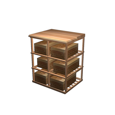 Designer Series 6 Case Double Deep 60 Bottle Floor Wine Rack Finish: Light, Wood Type: All-Heart Redwood