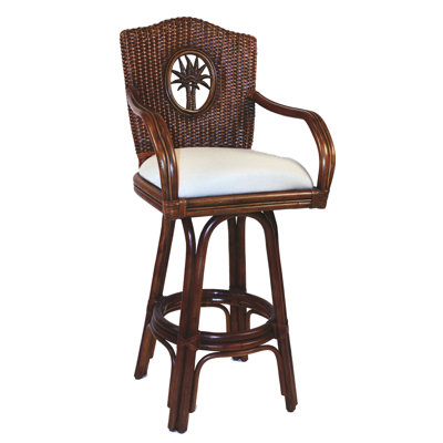 Lucaya 30 inch Swivel Bar Stool Upholstery: Spectrum Almond