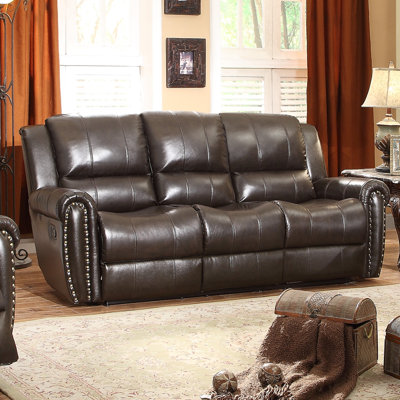 8409-3 BOME1056 Homelegance Bosworth Leather Double Reclining Sofa