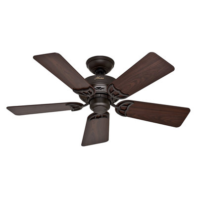 42 Hudson 5 Blade Ceiling Fan Finish: Bronze with Dark Walnut/Medium Oak Blades image
