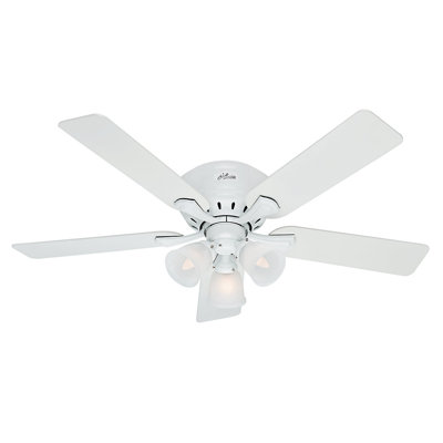 52 Reinert 5 Blade Ceiling Fan Finish: Snow White image