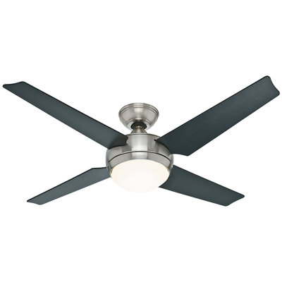 50 Sonic 4 Blade Ceiling Fan Finish: Brushed Nickel with Black/Maple Blades image