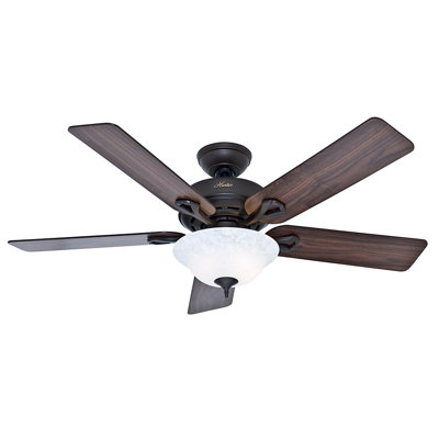 52 The Kensington 5 Blade Ceiling Fan Finish: Bronze with Walnut/Cherry Blades image