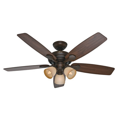 52 Conway 5 Blade Ceiling Fan Finish: Cocoa with Walnut/Stained Oak Blades image