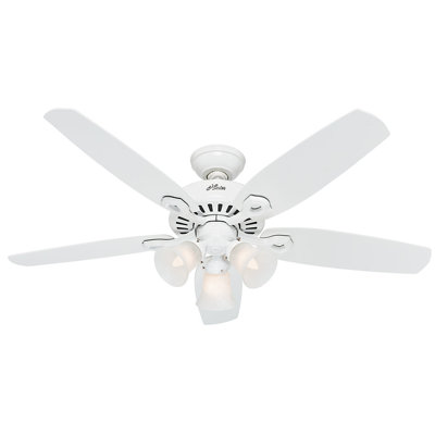 52 Builder Plus 5 Blade Ceiling Fan Finish: Snow White image