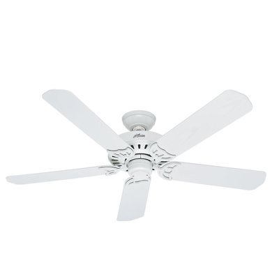 52 Bridgeport 5 Blade Ceiling Fan Finish: White with White Plastic Blades image