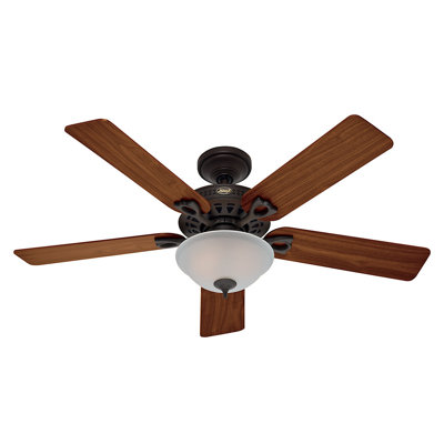 52 The Astoria 5 Blade Ceiling Fan Finish: Bronze with Walnut/Medium Oak Blades image