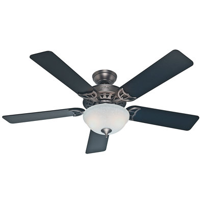 52 The Sonora 5 Blade Ceiling Fan Finish: Antique Pewter with Black/Cherry Blades image