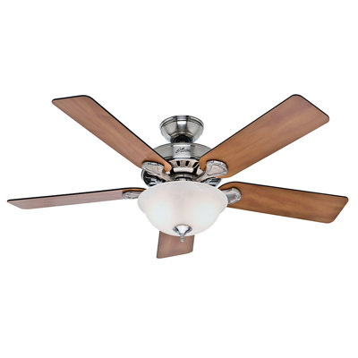 52 Pro's Best Five Minute 5 Blade Ceiling Fan Finish: Brushed Nickel with Chestnut/Blackened Rosewood Bl image