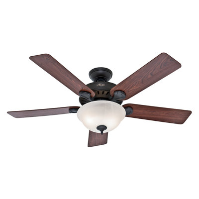52 Pro's Best Five Minute 5 Blade Ceiling Fan Finish: Bronze with Dark Cherry/Medium Oak Blades image