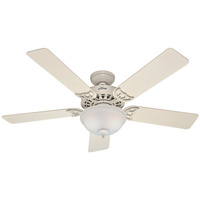52 The Sonora 5 Blade Ceiling Fan Finish: French Vanilla with Bleached Oak/French Vanilla Bl image