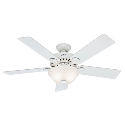 52 Pro's Best Five Minute 5 Blade Ceiling Fan Finish: White with Beech/White Blades image