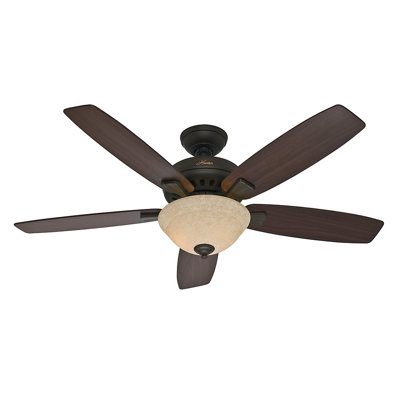 52 Banyan 5 Blade Ceiling Fan Finish: Bronze with Roasted Walnut/Yellow Walnut Blades image