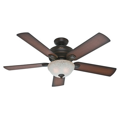 54 Matheston 5 Blade Ceiling Fan Finish: Onyx Bengal with Burnished Alder/Alder Blades image