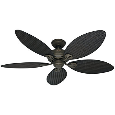 54 Bayview 5 Blade Ceiling Fan Finish: Provencal Gold with Antique Dark Wicker/Antique Da image