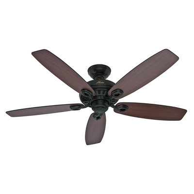 52 Markham 5 Blade Ceiling Fan Finish: Matte Black with Harvest Mahogany/Roasted Walnut B image