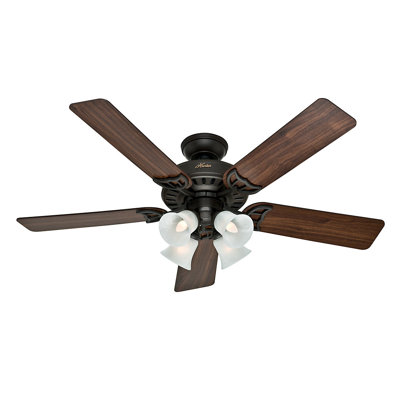 52 Studio Series 5 Blade Ceiling Fan Finish: Bronze with Walnut/Cherry Blades image