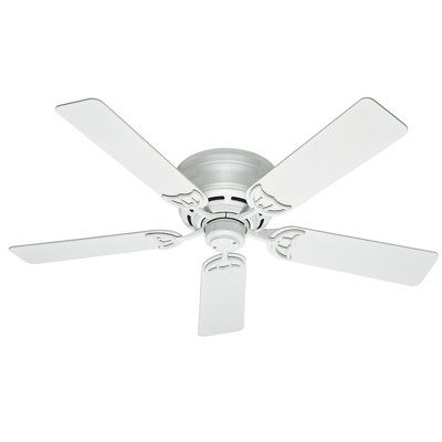 52 Low Profile III 5 Blade Ceiling Fan Finish: White image