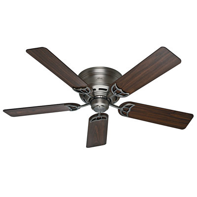 52 Low Profile III 5 Blade Ceiling Fan Finish: Antique Pewter with Walnut/Light Cherry Blades image